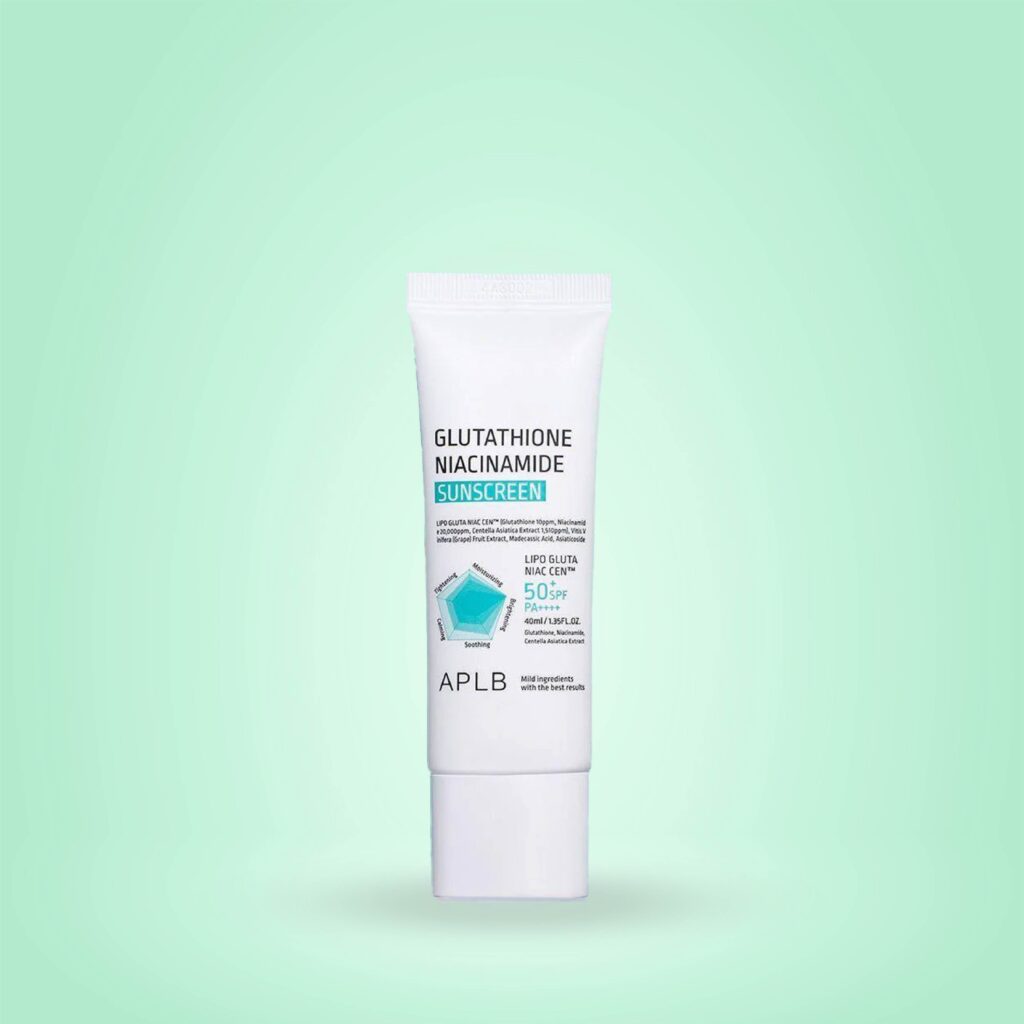 aplb glutathione niacinamide sunscreen 40ml Review asiatic acid Glutathione Niacinamide Sunscreen